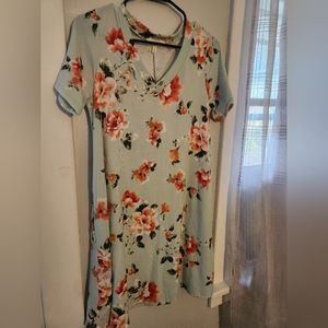 Mint green floral dress